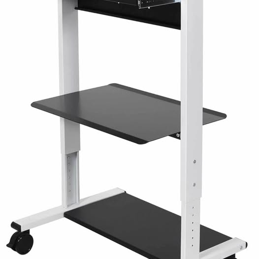 Mobile Adjustable Height Stand Up Workstation (White/Black, 30") brand new