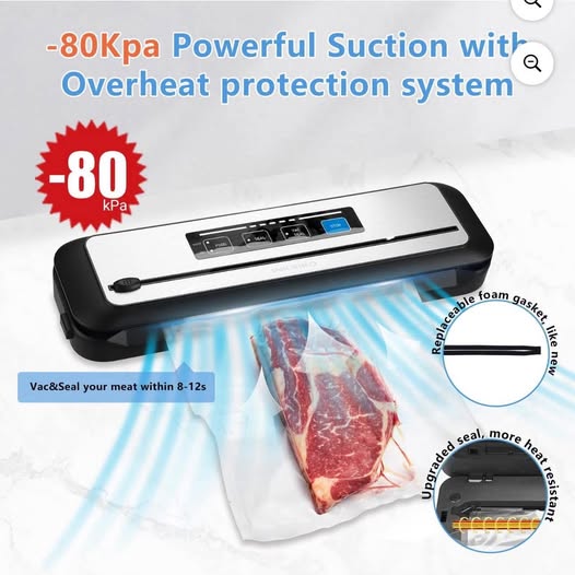 Inkbird Vacuum Sealer Machine with Starter Kit, Automatic PowerVac Air Sealing Machine for Food Pres