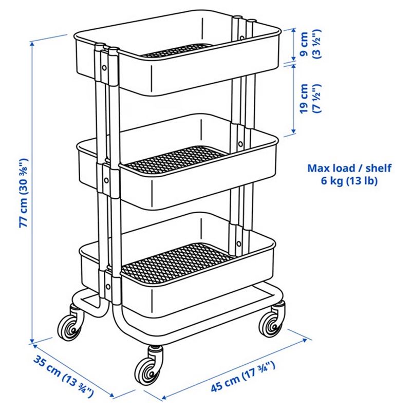IKEA RASKOG 3-TIER ROLLING UTILITY CARTS