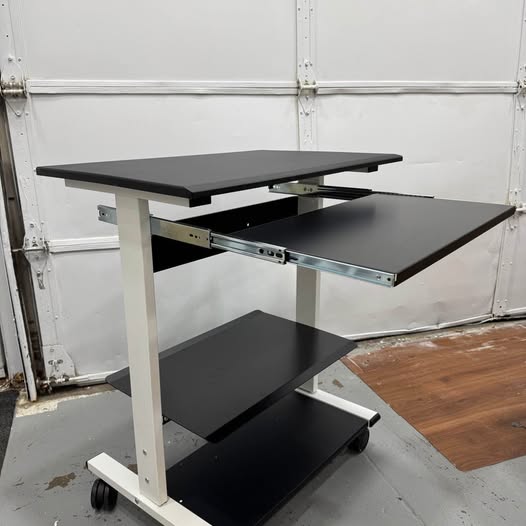 Mobile Adjustable Height Stand Up Workstation (White/Black, 30") brand new