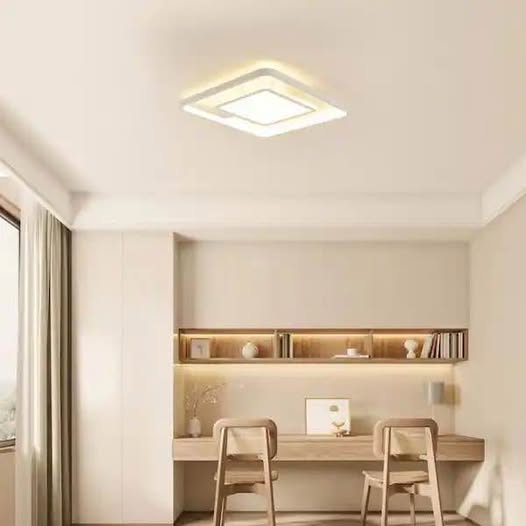 15.8 in. Indoor Modern White Square Frame Dimmable Integrated LED Flush Mount Smart Ceiling Light with remote