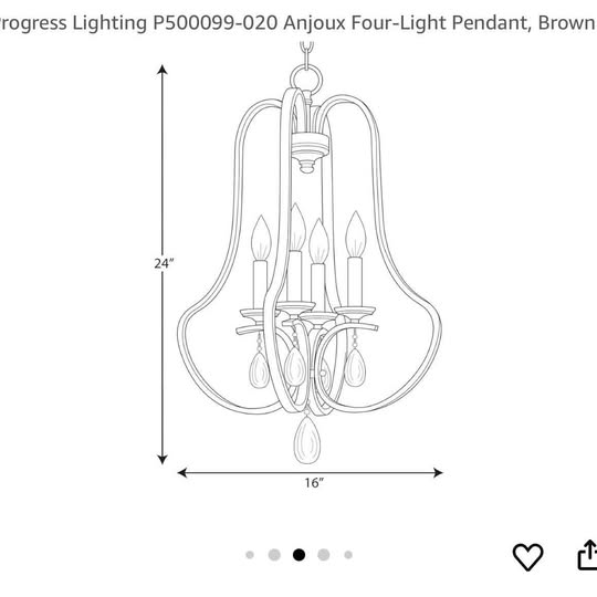 Progress Lighting P500099-020 Anjoux Four-Light Pendant, Brown