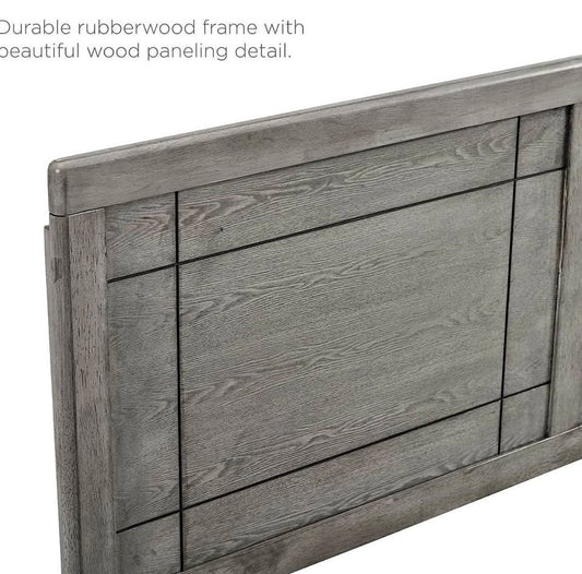 Modway Archie Wood Queen Headboard in Gray