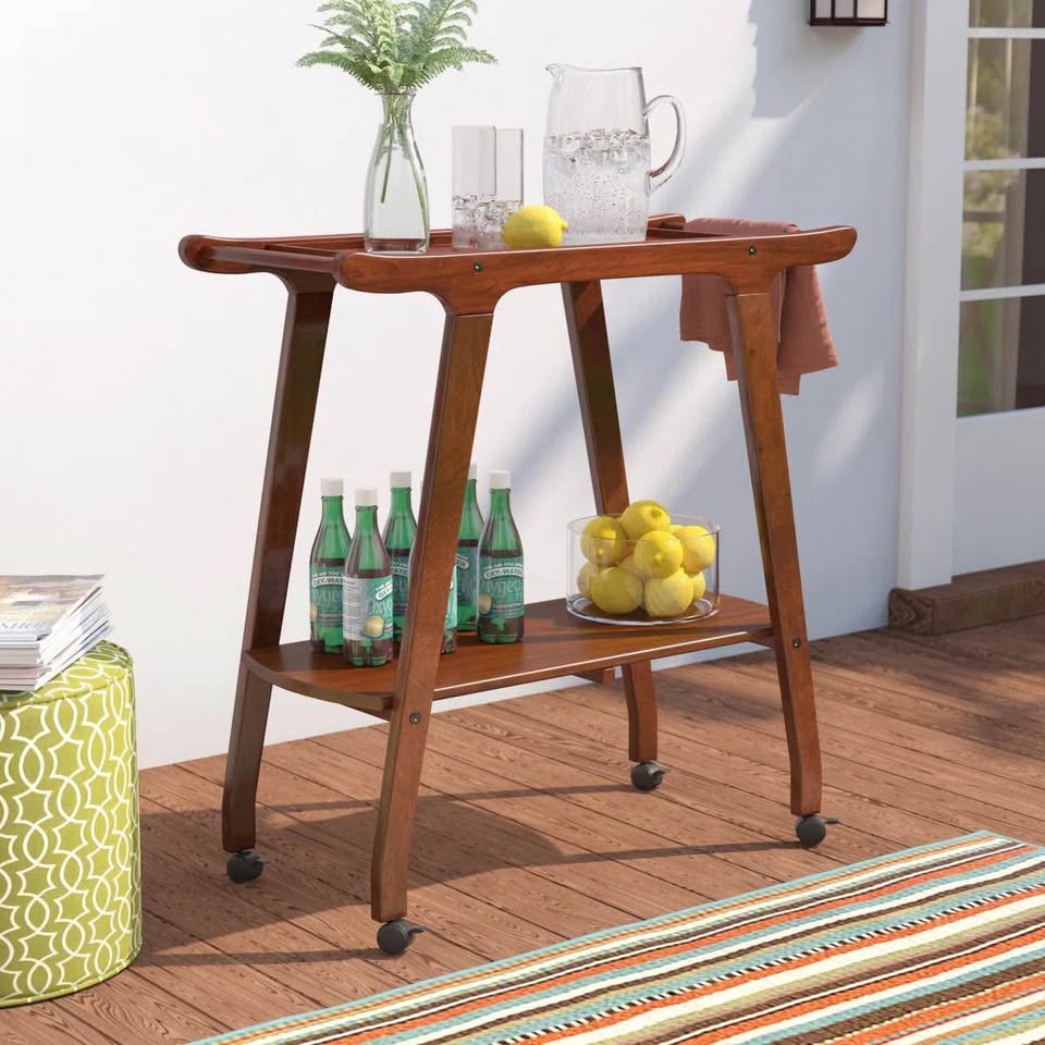 Hashir Solid Wood Bar Cart