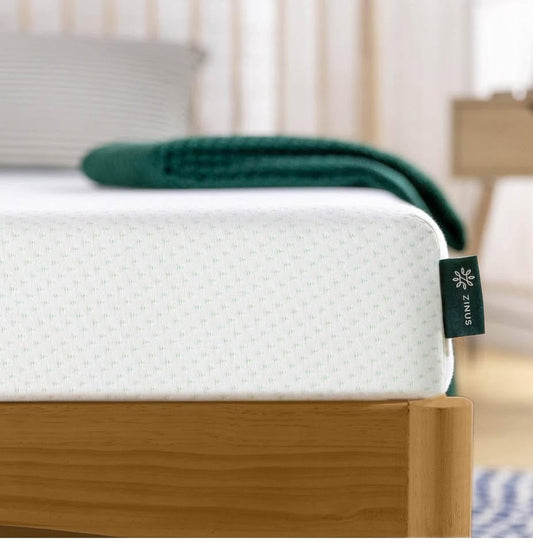Zinus 5 Inch Memory Foam Mattress, White, Twin