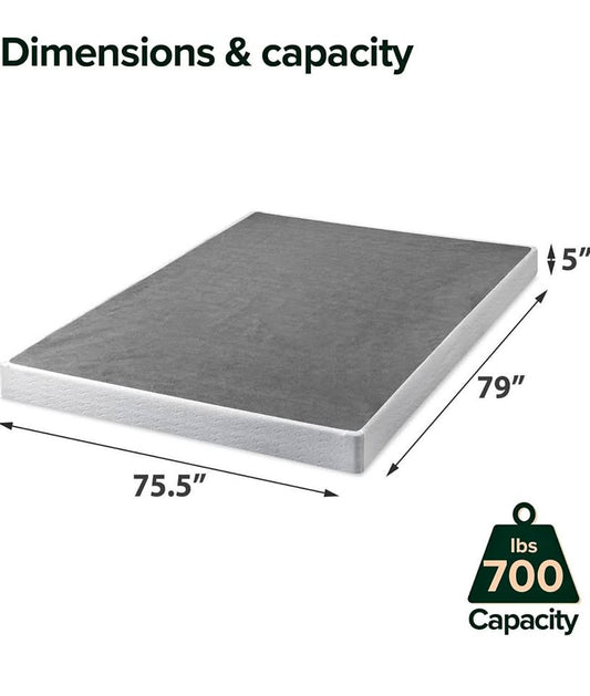 ZINUS 5 Inch Metal Smart Box Spring with Quick Assembly, Mattress Foundation, Strong Metal Frame