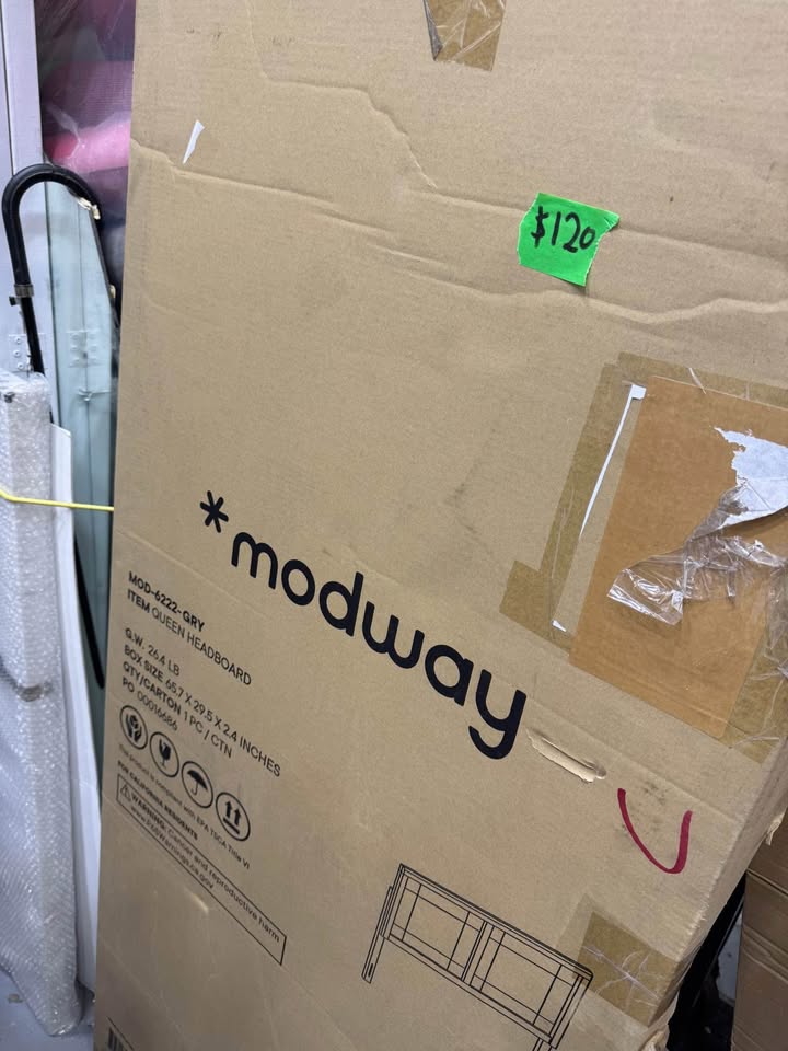 Modway Archie Wood Queen Headboard in Gray