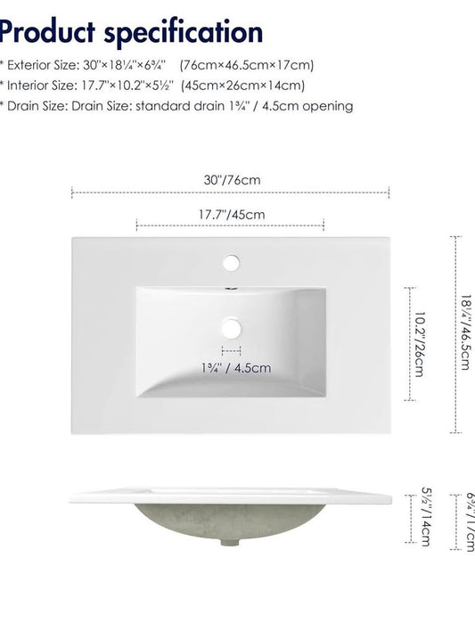 Eridanus 30" Bathroom Vessel Sink,