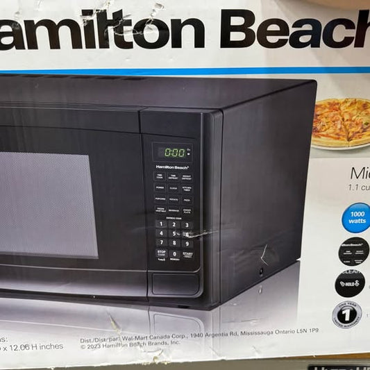 Hamilton Beach 1.1 cu.ft 1000W Countertop Microwave with Child Safety Lock, Stainless Steel