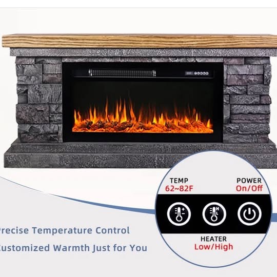 MILLWOOD PINES TERRAFAB ELECTRIC FIREPLACE Smart Electric Fireplace, High Simulate Wood Shape Inside