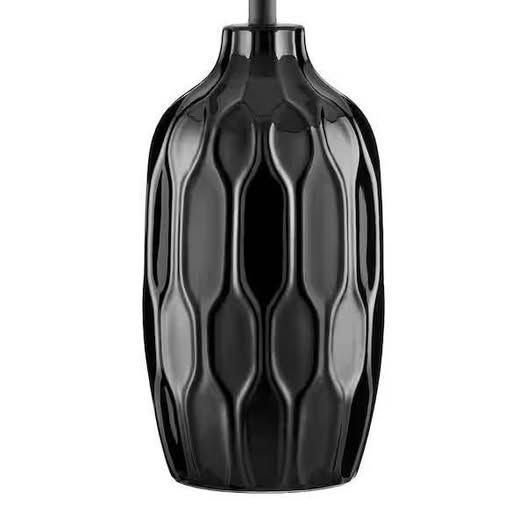 Hampton Bay Dunbarton 25 in. Black Table Lamp with Ceramic Base