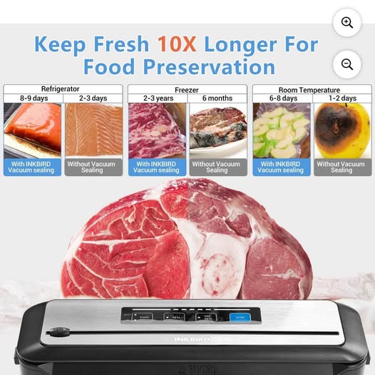 Inkbird Vacuum Sealer Machine with Starter Kit, Automatic PowerVac Air Sealing Machine for Food Pres