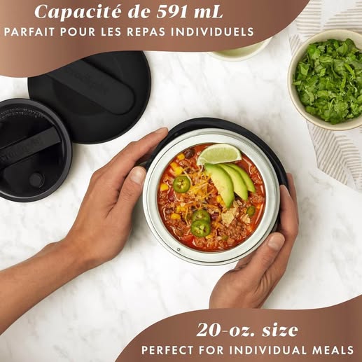 Crock-Pot Electric Lunch Box, 20-Ounce (591 mL) Portable Food Warmer for On-the-Go, Black Licorice
