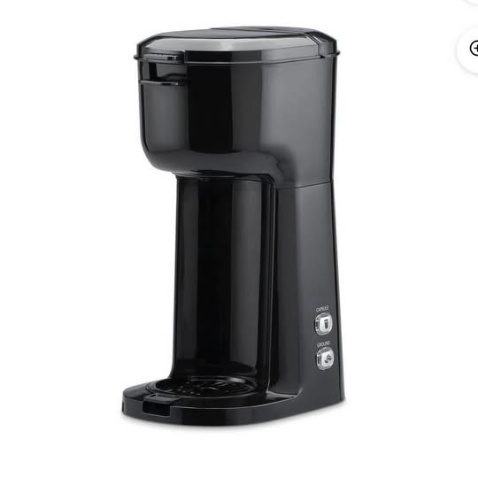 Mainstays Single Serve Coffee Maker, Black, Dual Brew, Ground Coffee or K-Cup* Compatible, MS-202389