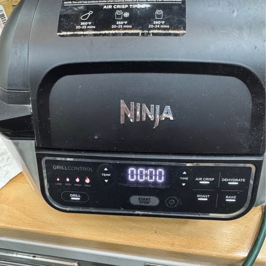 Ninja® Foodi™ Non-Stick Indoor Grill w/ Air Fryer, Stainless Steel, Black