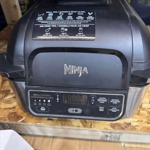 Ninja® Foodi™ 5-in-1 Non-Stick Indoor Grill w/ Air Fryer, Stainless Steel, Black