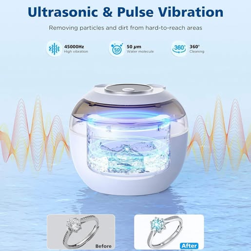 Ultrasonic Retainer Cleaner Machine, Dental Cleaner with 4 Modes and Digital Display Timer, Suitable
