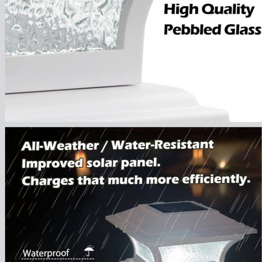 SIEDiNLAR Solar Post Lights Outdoor Glass LED Fence Cap Light 2 Modes for 4x4 5x5 6x6 Posts