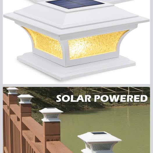 SIEDiNLAR Solar Post Lights Outdoor Glass LED Fence Cap Light 2 Modes for 4x4 5x5 6x6 Posts