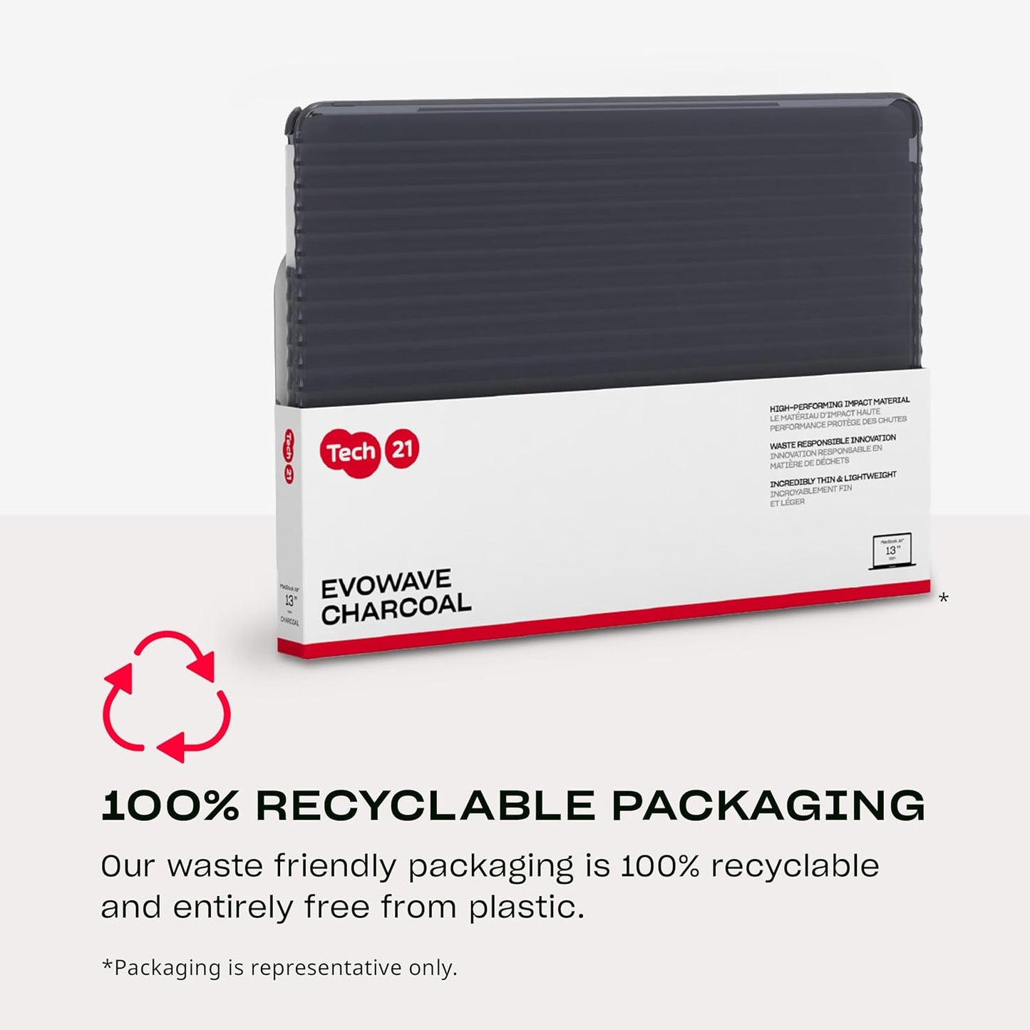 Tech21 EvoWave Hardshell for MacBook Air 13" (2022-2024) - Charcoal