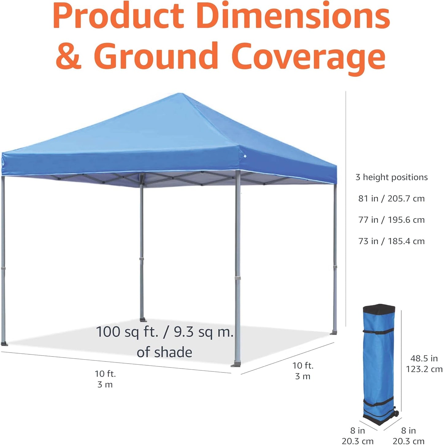 Amazon Basics Outdoor Pop Up Tent, Canopy, One Push Pop Up Canopy 10x10, BNIB- RED