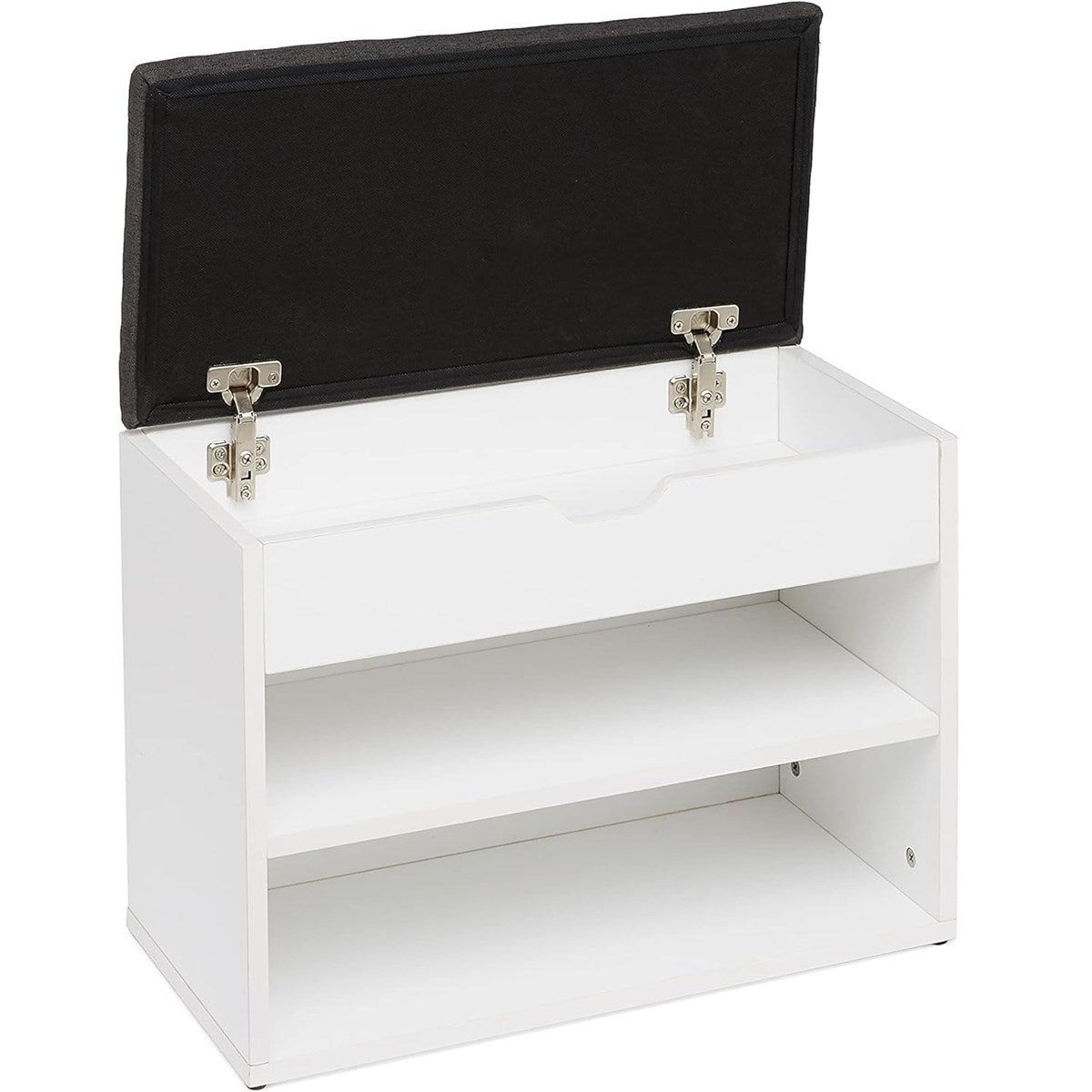 Amazon Basics Shoe Storage Bench, Small, White/Grey