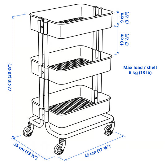IKEA RÅSKOG 3-TIER ROLLING UTILITY CARTS